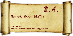 Marek Adorján névjegykártya